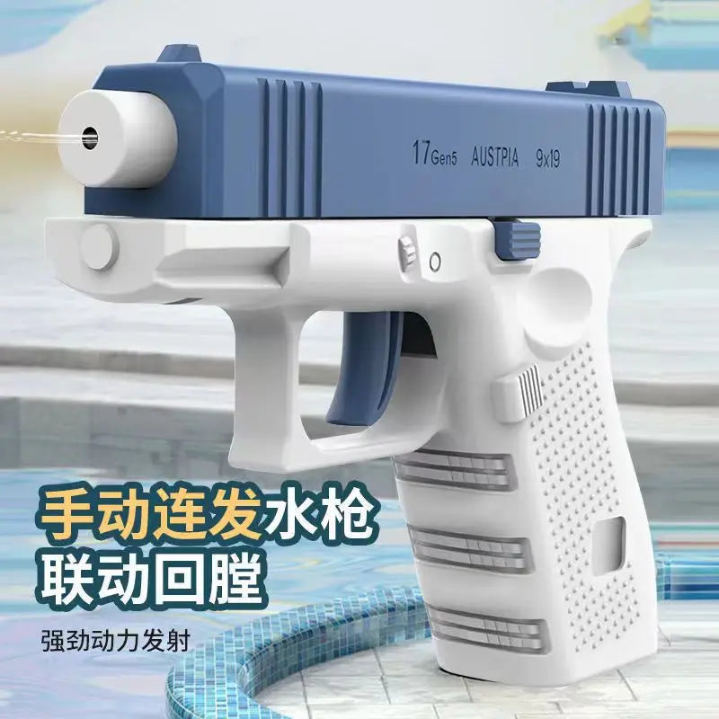 Aqua Blaster non Electric High-pressure Full Automatic Water Shooting Pistol (G17 Replica) Beach Toy Gun For All Ages