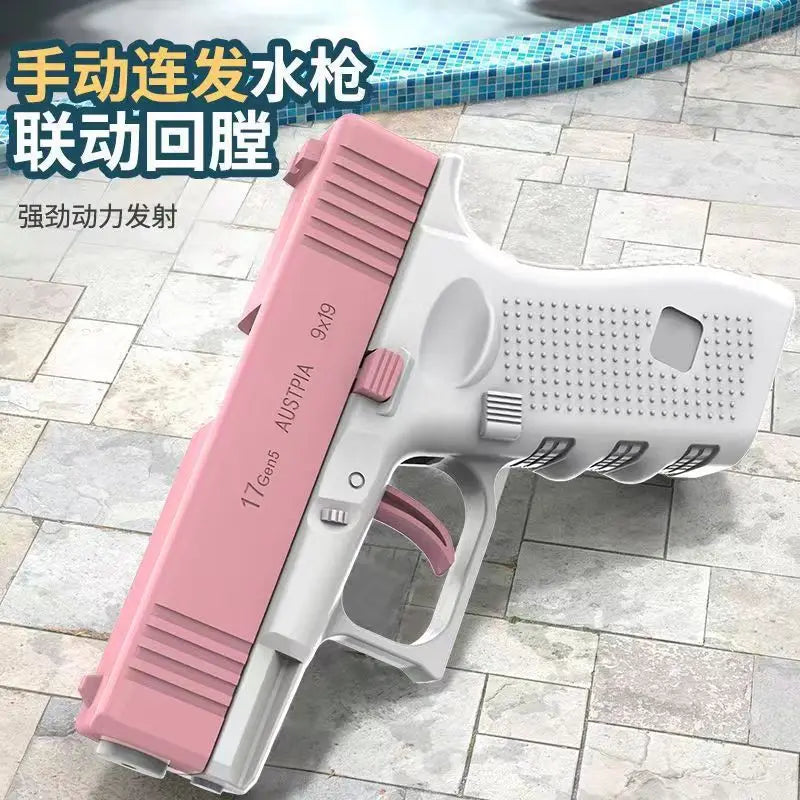 Aqua Blaster non Electric High-pressure Full Automatic Water Shooting Pistol (G17 Replica) Beach Toy Gun For All Ages
