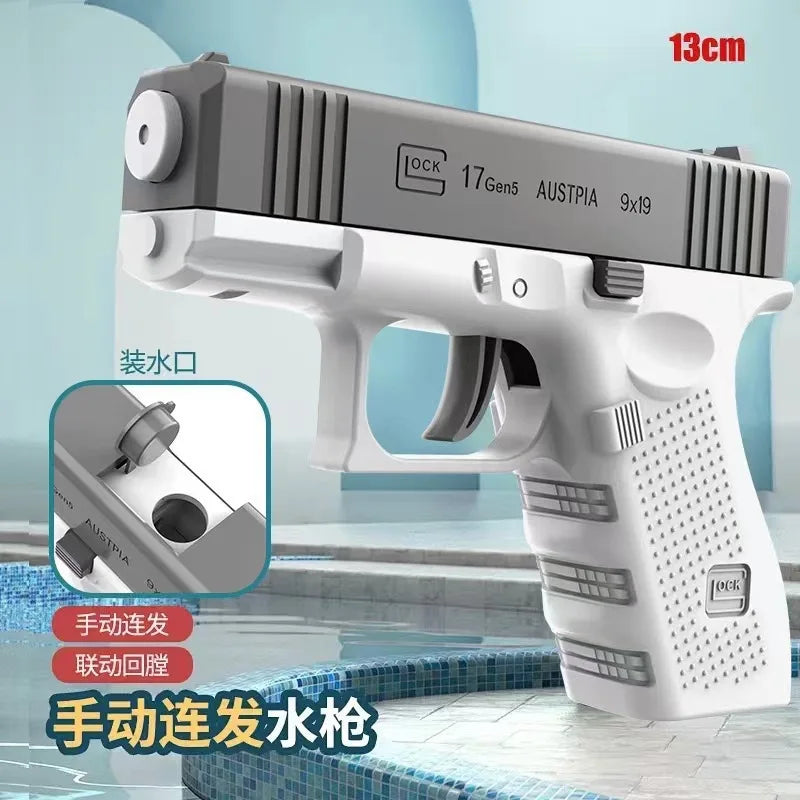 Aqua Blaster non Electric High-pressure Full Automatic Water Shooting Pistol (G17 Replica) Beach Toy Gun For All Ages
