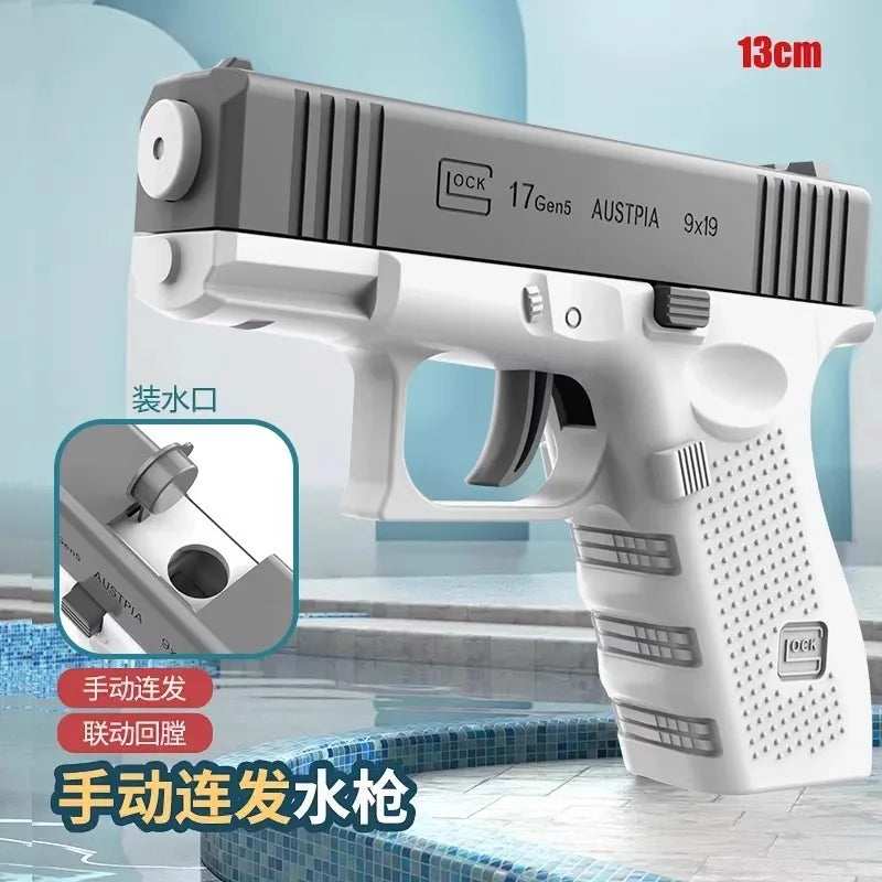 Aqua Blaster non Electric High-pressure Full Automatic Water Shooting Pistol (G17 Replica) Beach Toy Gun For All Ages